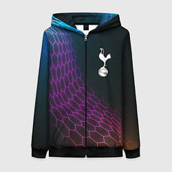 Толстовка на молнии женская Tottenham футбольная сетка, цвет: 3D-черный