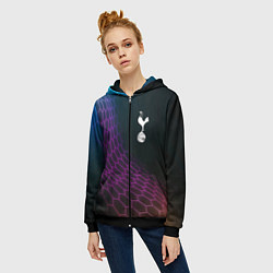 Толстовка на молнии женская Tottenham футбольная сетка, цвет: 3D-черный — фото 2