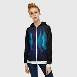 Толстовка на молнии женская Объемные пластины шаром, цвет: 3D-белый — фото 2