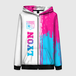 Женская толстовка на молнии Lyon neon gradient style по-вертикали