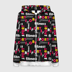 Женская толстовка на молнии Спортивный узор желтый красный черный