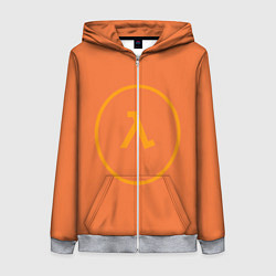 Толстовка на молнии женская Half-Life оранжевый, цвет: 3D-меланж