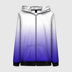 Женская толстовка на молнии Градиент белый ультрамарин