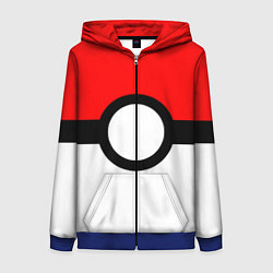 Толстовка на молнии женская Pokeball texture, цвет: 3D-синий