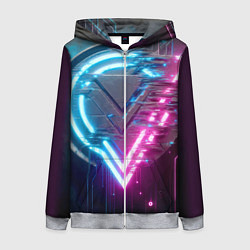 Женская толстовка на молнии Neon geometric abstraction - ai art