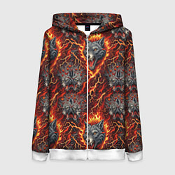 Женская толстовка на молнии Волки эпичный паттерн