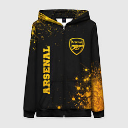 Женская толстовка на молнии Arsenal - gold gradient вертикально