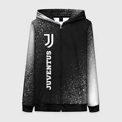 Женская толстовка на молнии Juventus sport на темном фоне по-вертикали