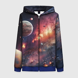 Женская толстовка на молнии Космический мир