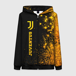 Толстовка на молнии женская Juventus - gold gradient по-вертикали, цвет: 3D-черный
