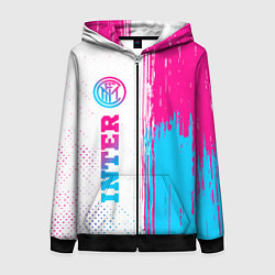 Женская толстовка на молнии Inter neon gradient style по-вертикали