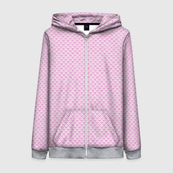 Женская толстовка на молнии Светлый розовый паттерн треугольнички