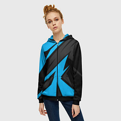 Толстовка на молнии женская Geometry racing, цвет: 3D-черный — фото 2