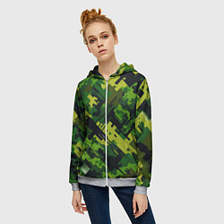 Толстовка на молнии женская Camouflage - pattern ai art, цвет: 3D-меланж — фото 2