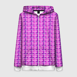 Толстовка на молнии женская Фиолетовые полосы, цвет: 3D-белый