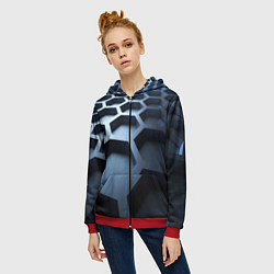 Толстовка на молнии женская Броня нанотехнологичная, цвет: 3D-красный — фото 2