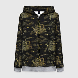 Толстовка на молнии женская Небесный дракон узор, цвет: 3D-меланж