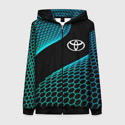Толстовка на молнии женская Toyota electro hexagon, цвет: 3D-черный