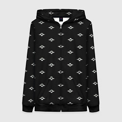 Женская толстовка на молнии Логотип ВДВ на черном фоне