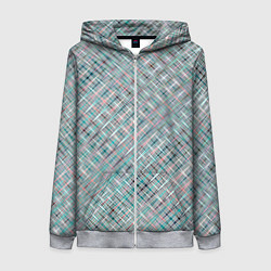 Женская толстовка на молнии Светлый серо-голубой текстурированный