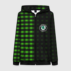 Женская толстовка на молнии Skoda pattern geometry