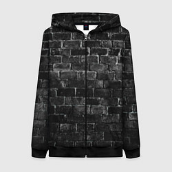 Женская толстовка на молнии Текстура темного кирпича