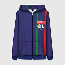 Толстовка на молнии женская Olympique lyonnais, цвет: 3D-синий
