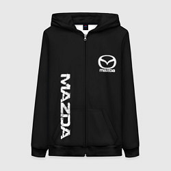 Женская толстовка на молнии Mazda white logo