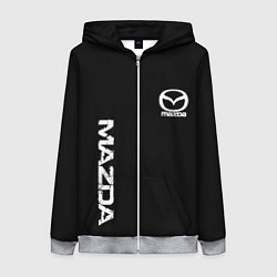 Толстовка на молнии женская Mazda white logo, цвет: 3D-меланж