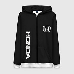 Толстовка на молнии женская Honda white logo auto, цвет: 3D-белый