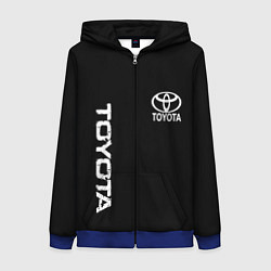 Женская толстовка на молнии Toyota logo white steel