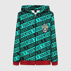 Женская толстовка на молнии Juventus pattern logo steel