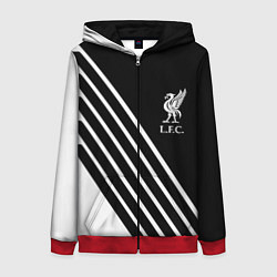 Толстовка на молнии женская Liverpool sport fc geometry, цвет: 3D-красный