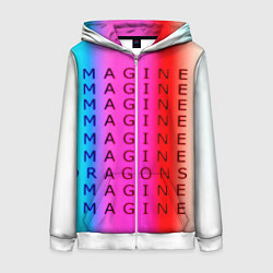 Женская толстовка на молнии Imagine Dragons neon rock