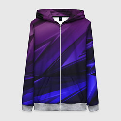 Толстовка на молнии женская Абстракция из градиента и линий, цвет: 3D-меланж