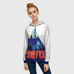Толстовка на молнии женская Русские горы, цвет: 3D-синий — фото 2