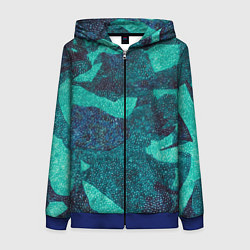 Толстовка на молнии женская Fartech, цвет: 3D-синий