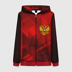 Женская толстовка на молнии Россия герб текстура