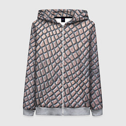 Женская толстовка на молнии Кожаный принт