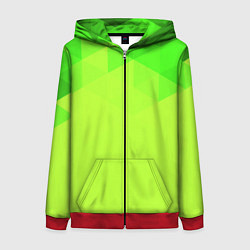 Женская толстовка на молнии Кислотная геометрия лайм