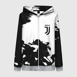 Женская толстовка на молнии Juventus smoke black fire