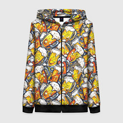 Толстовка на молнии женская Граффити пиво пенное, цвет: 3D-черный