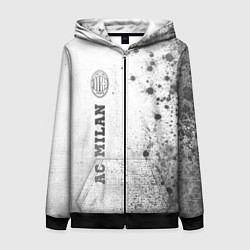 Толстовка на молнии женская AC Milan - white gradient по-вертикали, цвет: 3D-черный