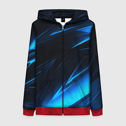 Толстовка на молнии женская Грани неоновые текстура, цвет: 3D-красный