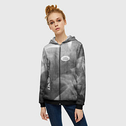 Толстовка на молнии женская Land Rover - grey gradient вертикально, цвет: 3D-черный — фото 2