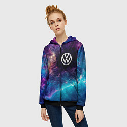 Толстовка на молнии женская Volkswagen space auto, цвет: 3D-черный — фото 2