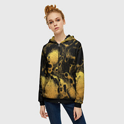 Толстовка на молнии женская Текстура песок, цвет: 3D-черный — фото 2