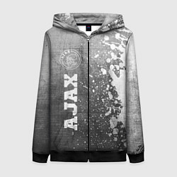 Женская толстовка на молнии Ajax - grey gradient по-вертикали