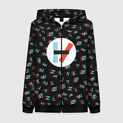 Толстовка на молнии женская Twenty one pilots glitch, цвет: 3D-черный