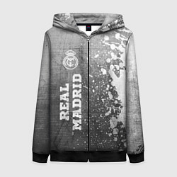 Женская толстовка на молнии Real Madrid - grey gradient по-вертикали